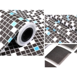 Papel Adhesivo Empapelar Paredes Azulejos Cuadriculado Negro - Imagen 2