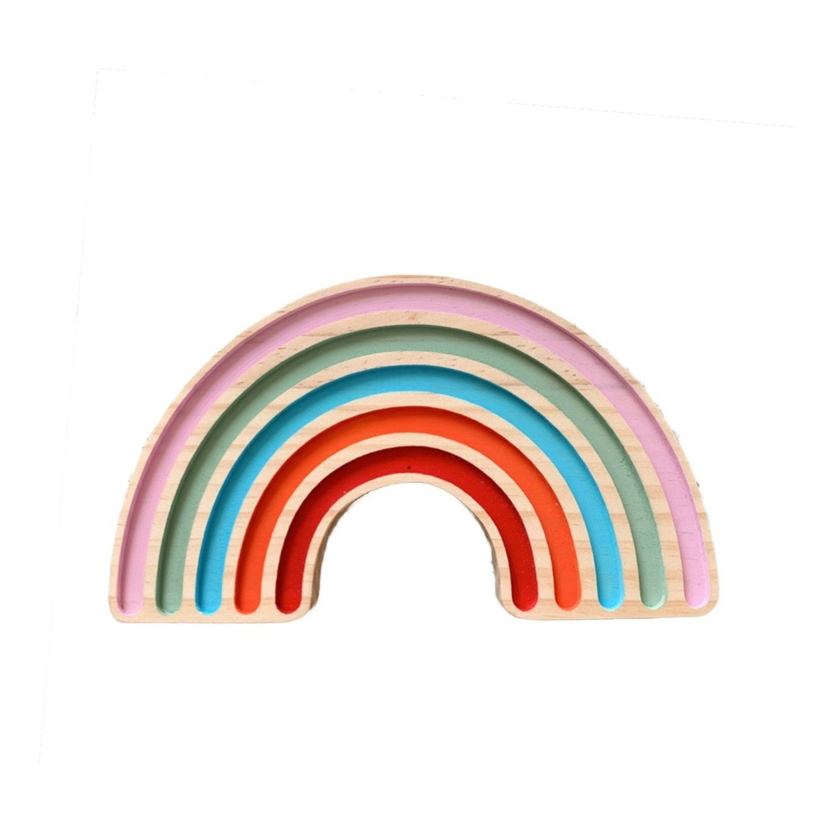 Adorno Arcoiris De Madera Para Cuarto Infantil Boho - Imagen 1