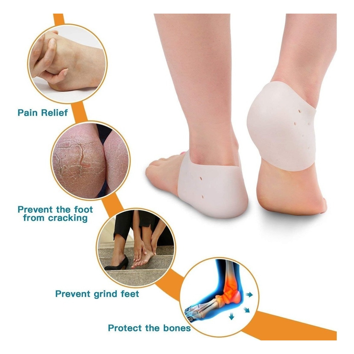 Tobillera En Silicona, Protege Todo El Talón, Unisex - Imagen 5