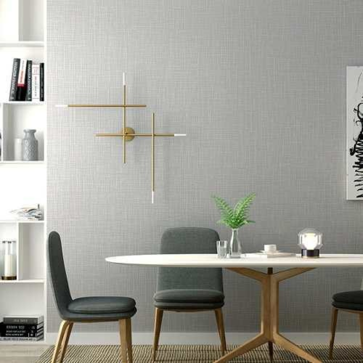 Papel Adhesivo Empapelar Paredes Tramado Gris Iluminaras - Imagen 3