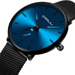Reloj Negro Oferta Resistente Agua Detalles Azul - Imagen 7