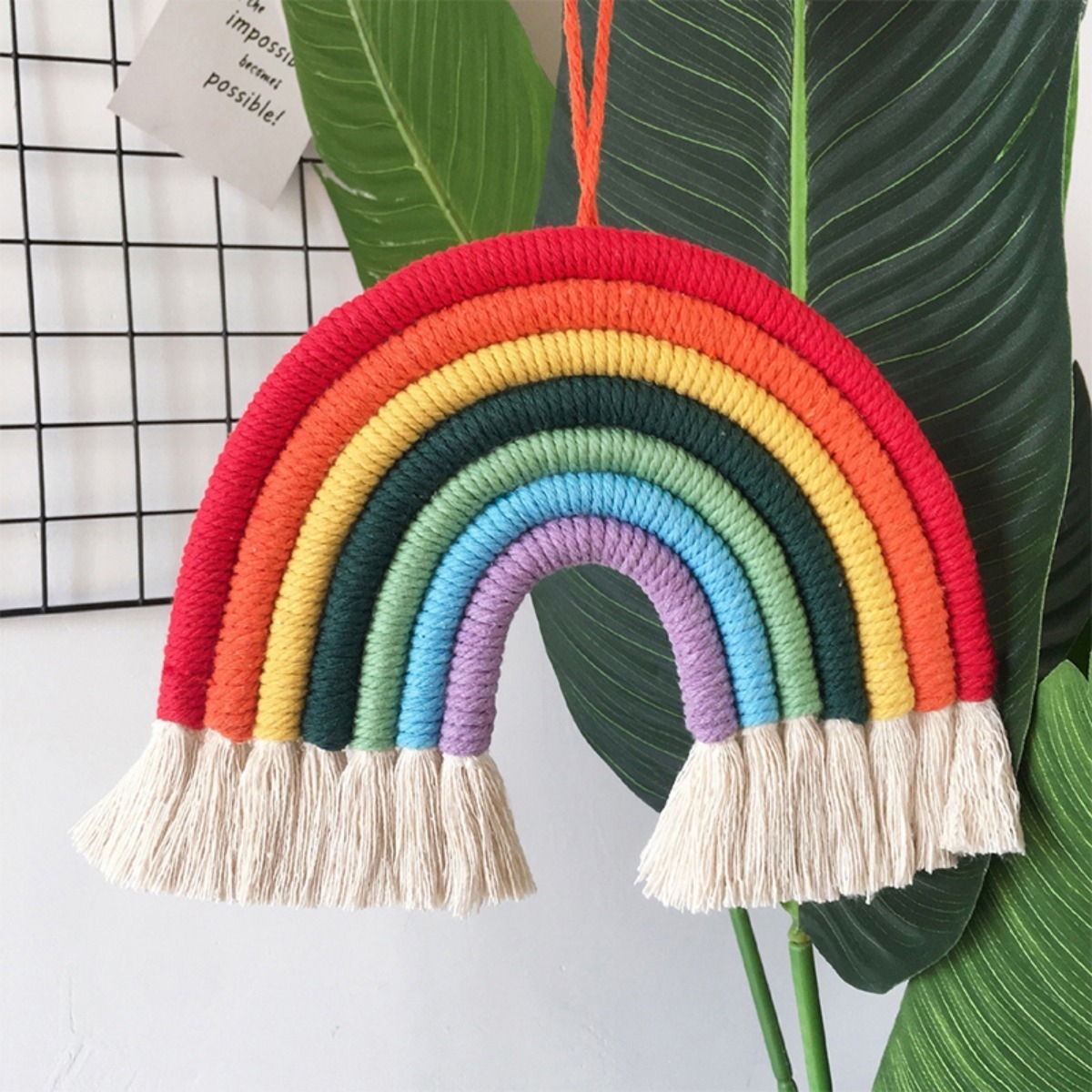 Colgante Para Pared Arcoiris Decoracion Infantil En Algodon - Imagen 3