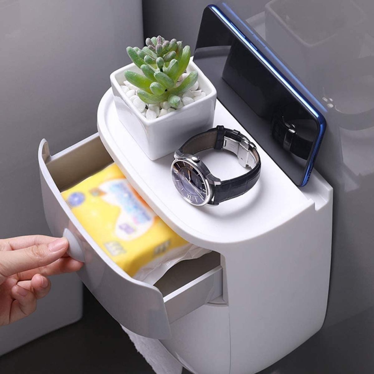 Dispensador De Papel Higienico Con Cajon Baño - Imagen 7