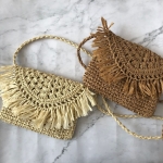 Bolso De Rafia Tejida Cartera De Verano Para Playa Forrada - Imagen 2