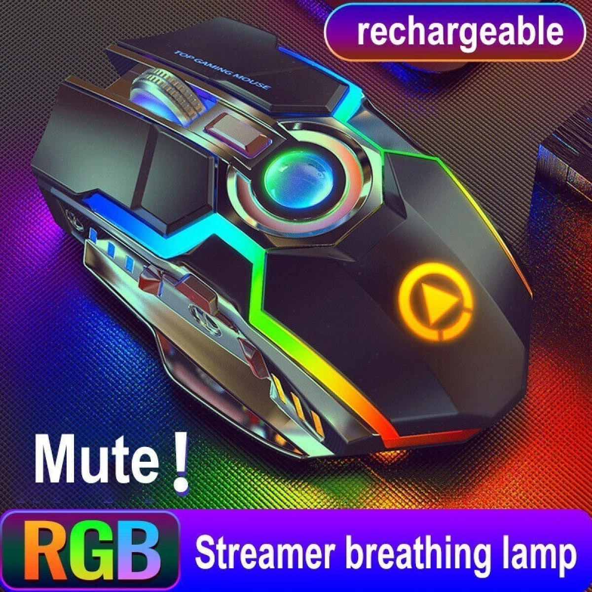 Mouse Juego Inalámbrico Recargable E-sport Game Rgb Ergonomi - Imagen 12