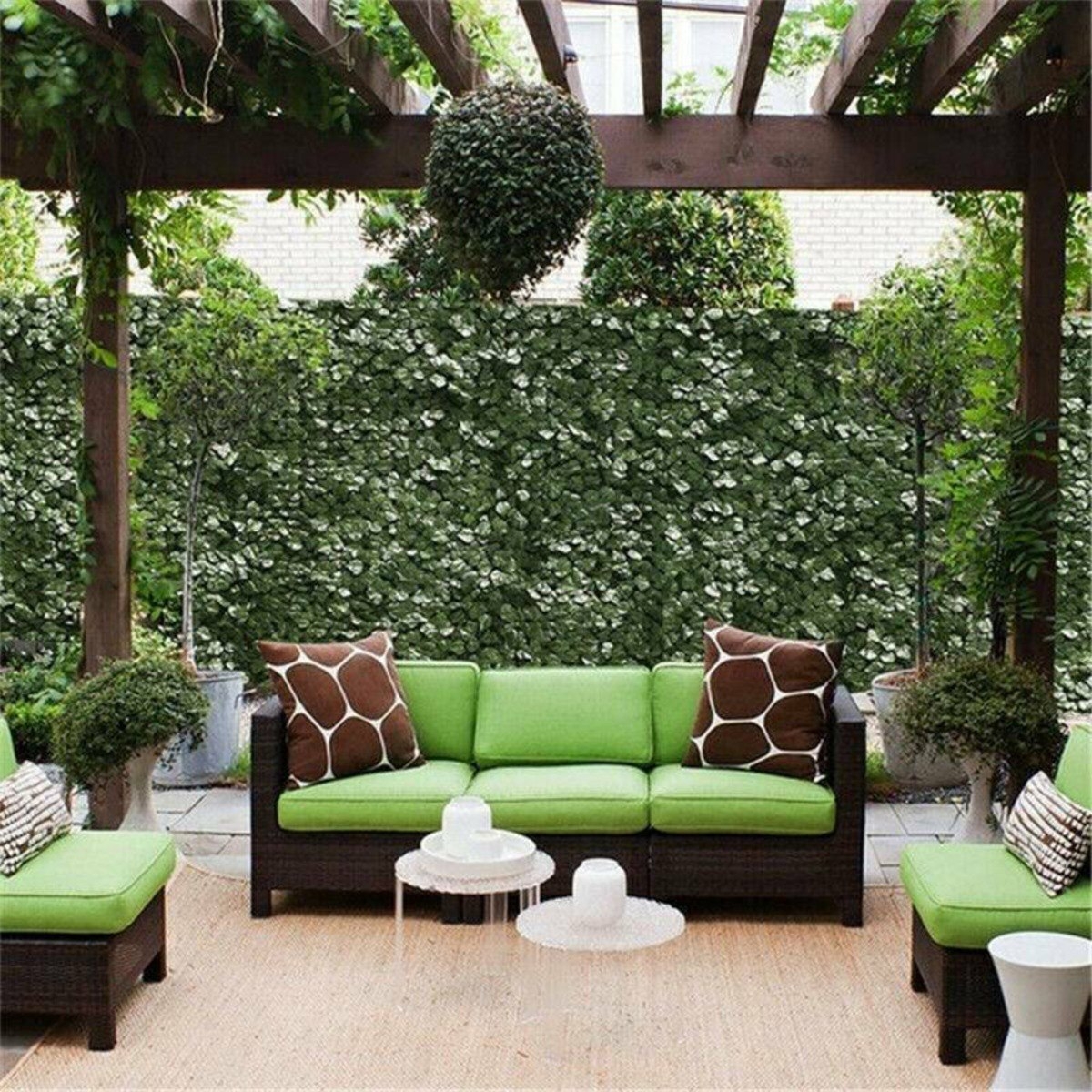 Malla Cerco De Hojas Artificiales Jardin Privacidad 3x1m - Imagen 4