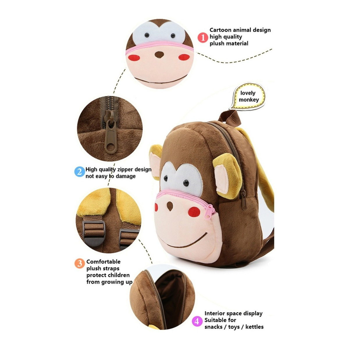 Mochila Jardín Infantil Peluche Animales Varios Diseños - Imagen 68