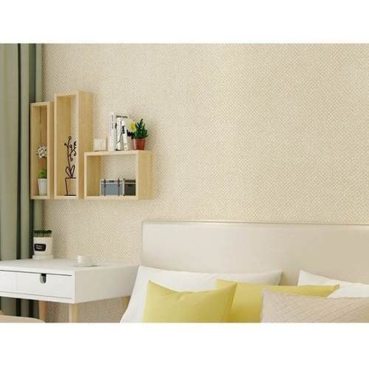 Papel Adhesivo Empapelar Paredes Tramado Cremita Iluminaras - Imagen 5