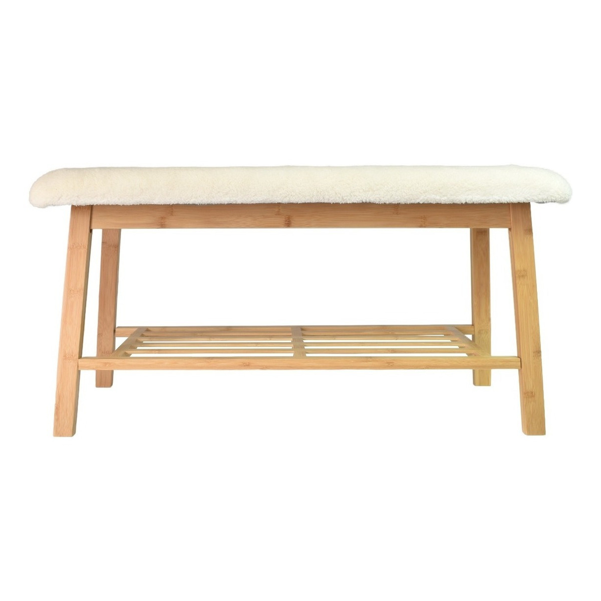 Banqueta Banco Pie De Cama Nordico Dormitorio Corderito - Imagen 2