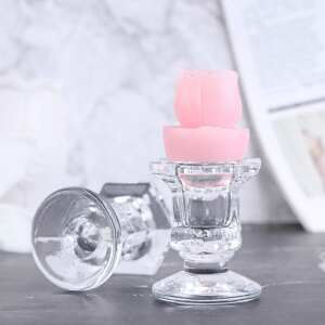 Pack X 2 Portavelas De Vidrio Soporte Candelabro Decoracion, foto 3