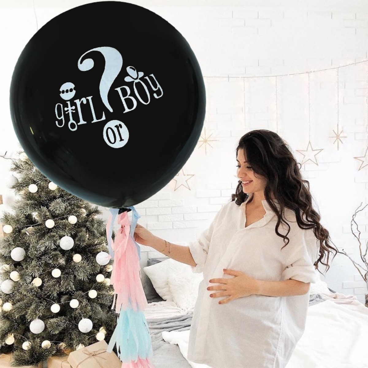 Globo Fiesta De Revelacion De Genero Bebe Baby Shower 90cm - Imagen 4
