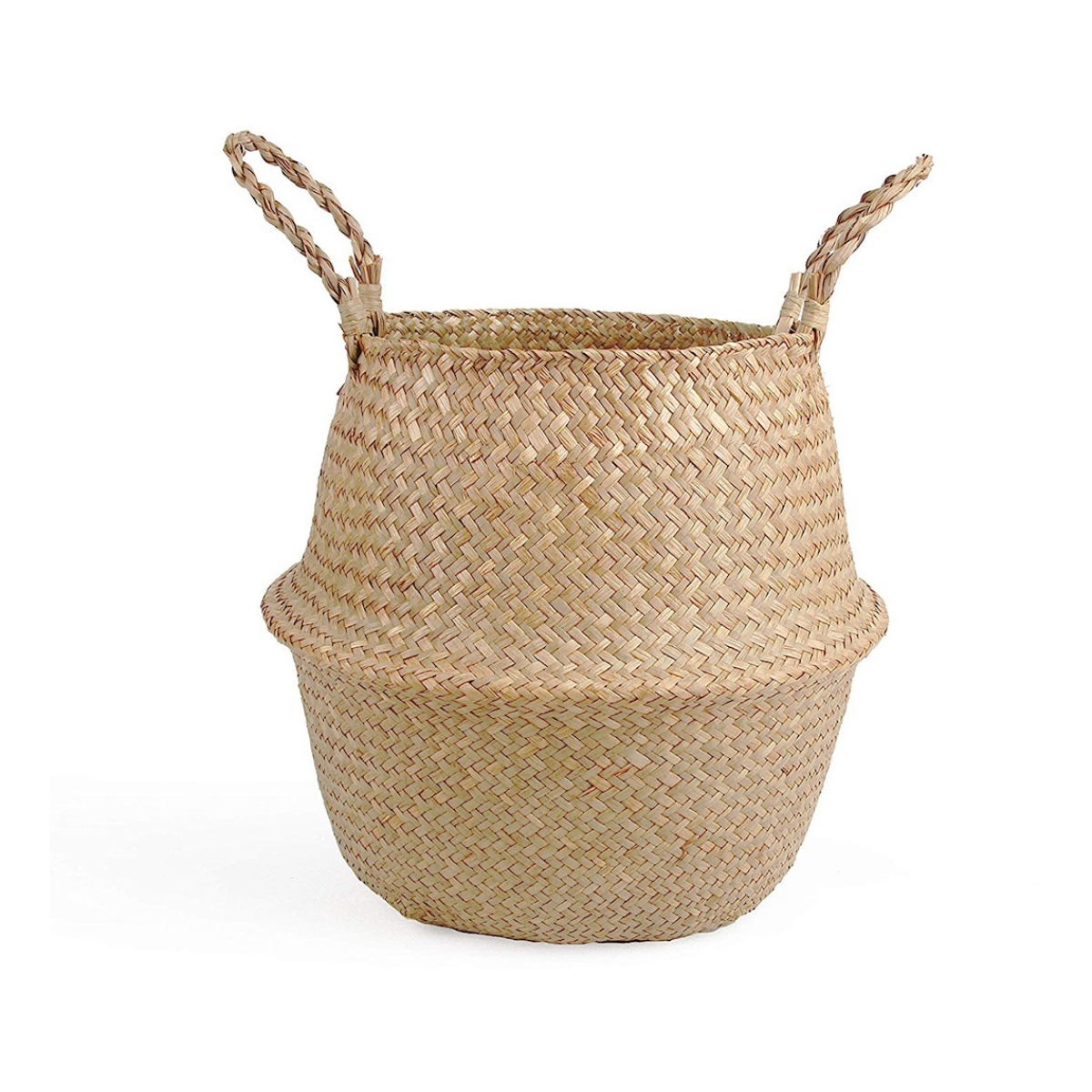 Cesto Multiuso Tipo Mimbre Canasto Fibra Natural 45x38cm - Imagen 1