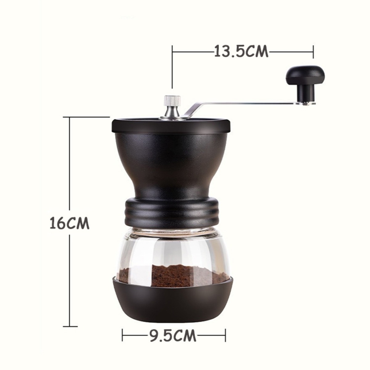 Molinillo Café Manual Fresas De Cerámica +frasco Para Granos - Imagen 2