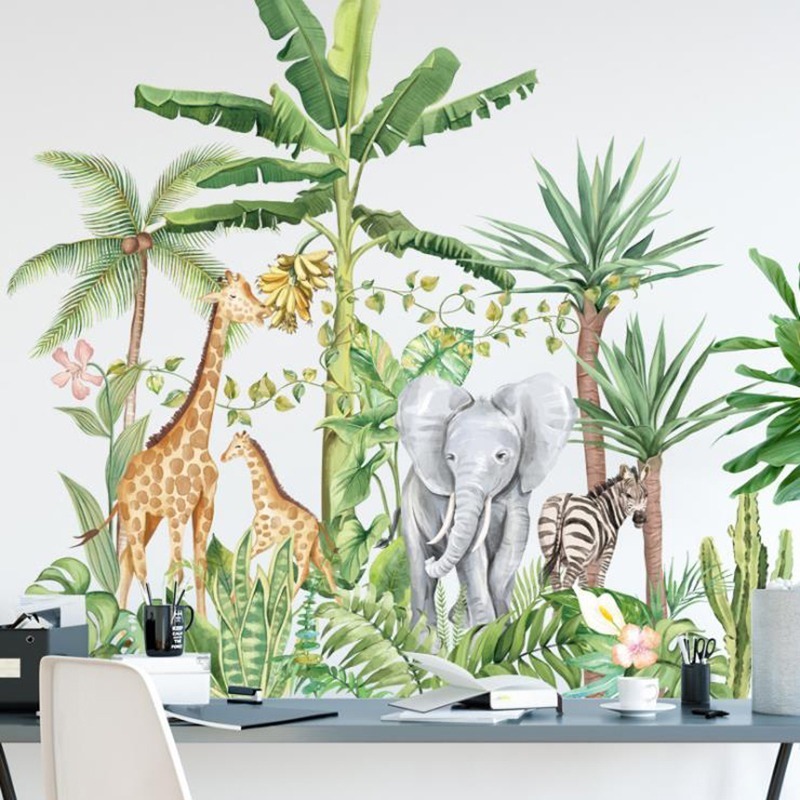 Vinilo decorativo para pared dibujos animales de la selva – Envy Wallz