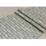 Papel Adhesivo Gris Empapelar Paredes Simil Ladrillo 122cm - Imagen 2