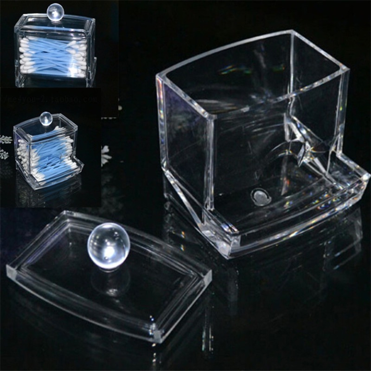 Dispensador De Hisopos Cotonetes Bastoncillos Acrilico - Imagen 5
