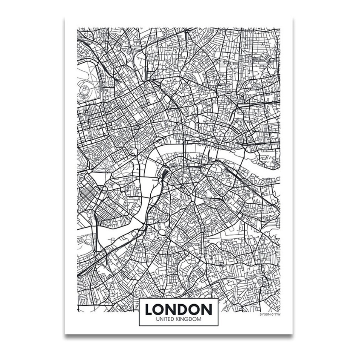 Cuadros Decorativos Mapas Ciudades Marco De Madera 50x70cm - Imagen 108