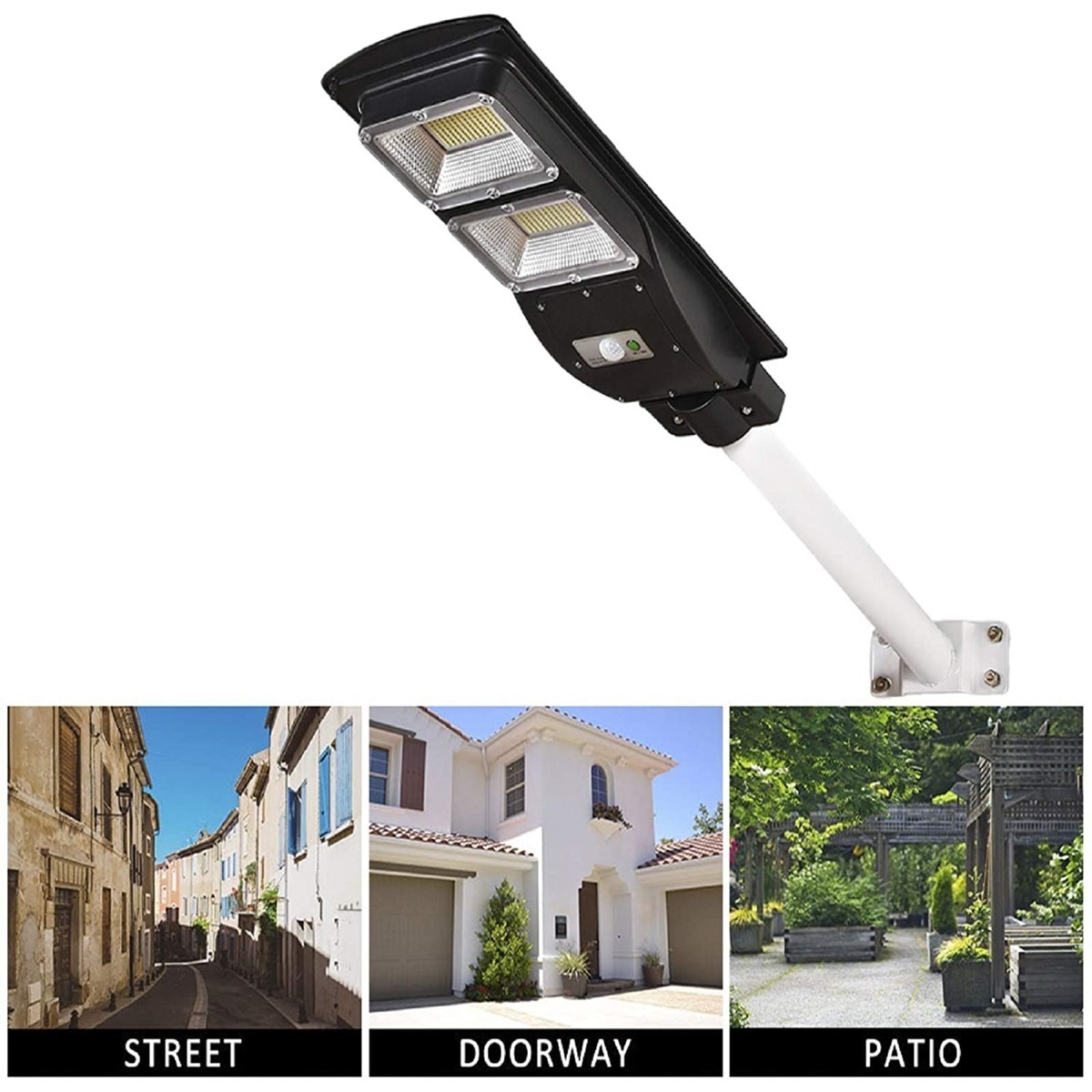 Foco Solar Led 60w Exterior C/ Sensor Y Control+ Brazo Metal - Imagen 5