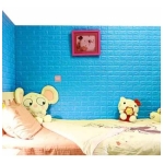 Revestimiento Adhesivo Panel 3d Simil Ladrillo Celeste 0.8mm - Imagen 4