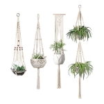 Porta Macetas Tejidos En Macrame Pack X 4 - Varios Diseños