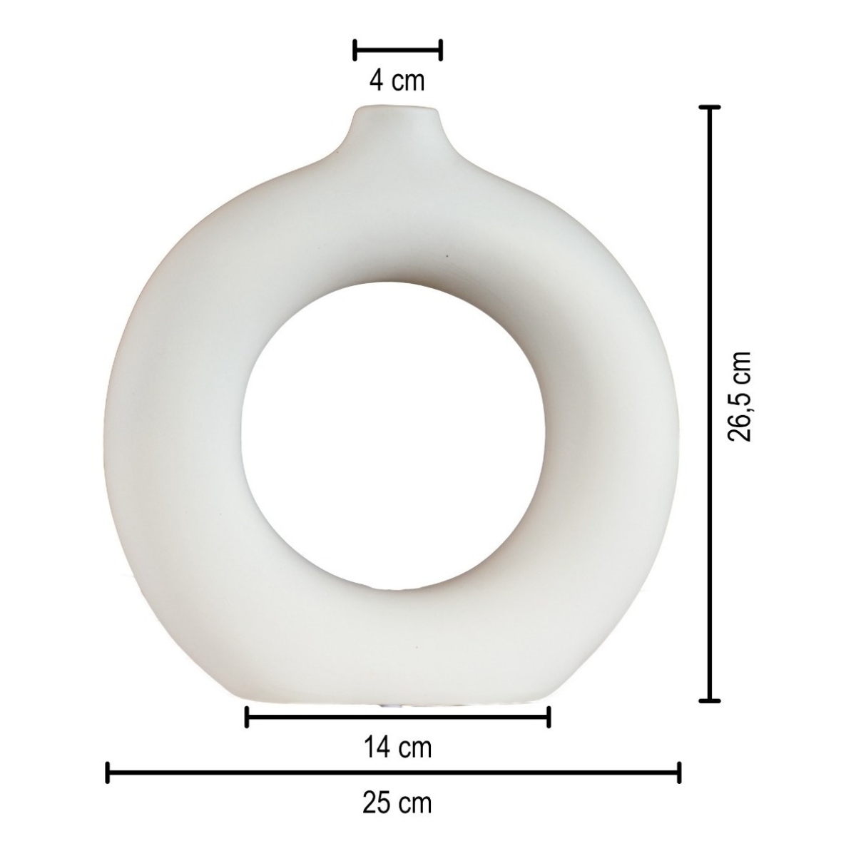Florero Delicado Moderno Circular Ceramica Semi Liso Grande - Imagen 2