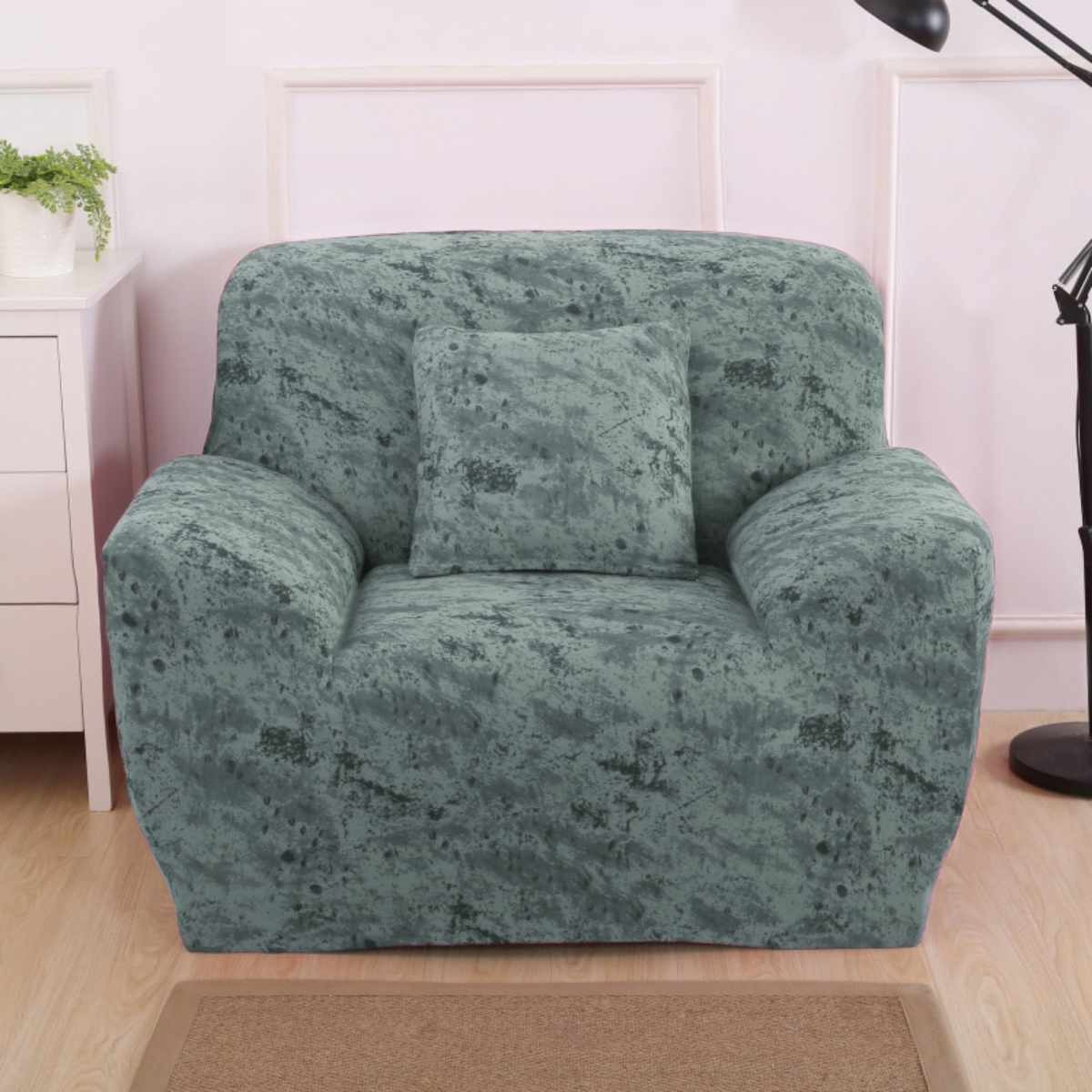 Funda Cubre Protector Sillon Sofa 1 Cuerpo Diseño Terciopelo - Imagen 19