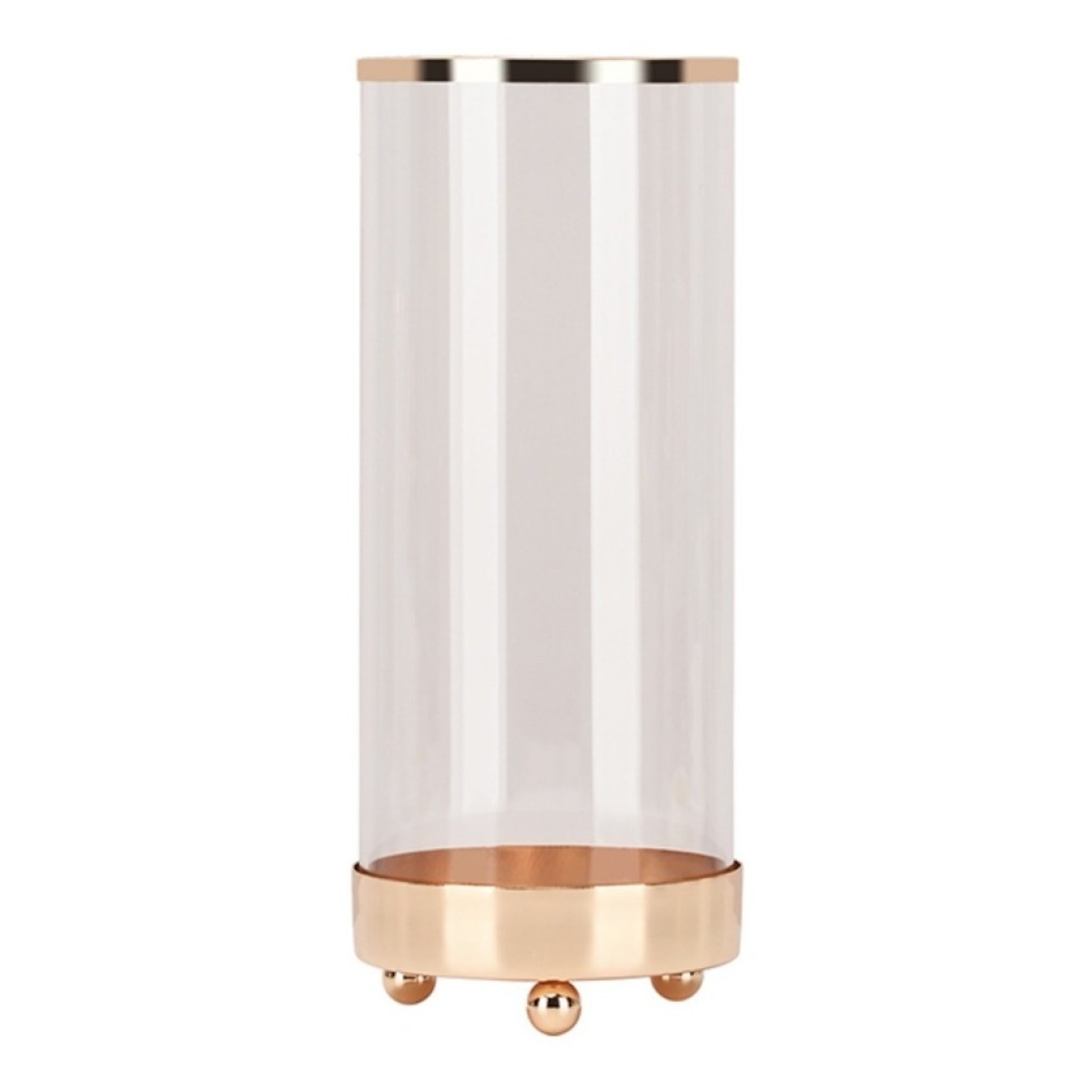 Florero Moderno Nordico De Vidrio Con Base De Metal Mediano - Imagen 1