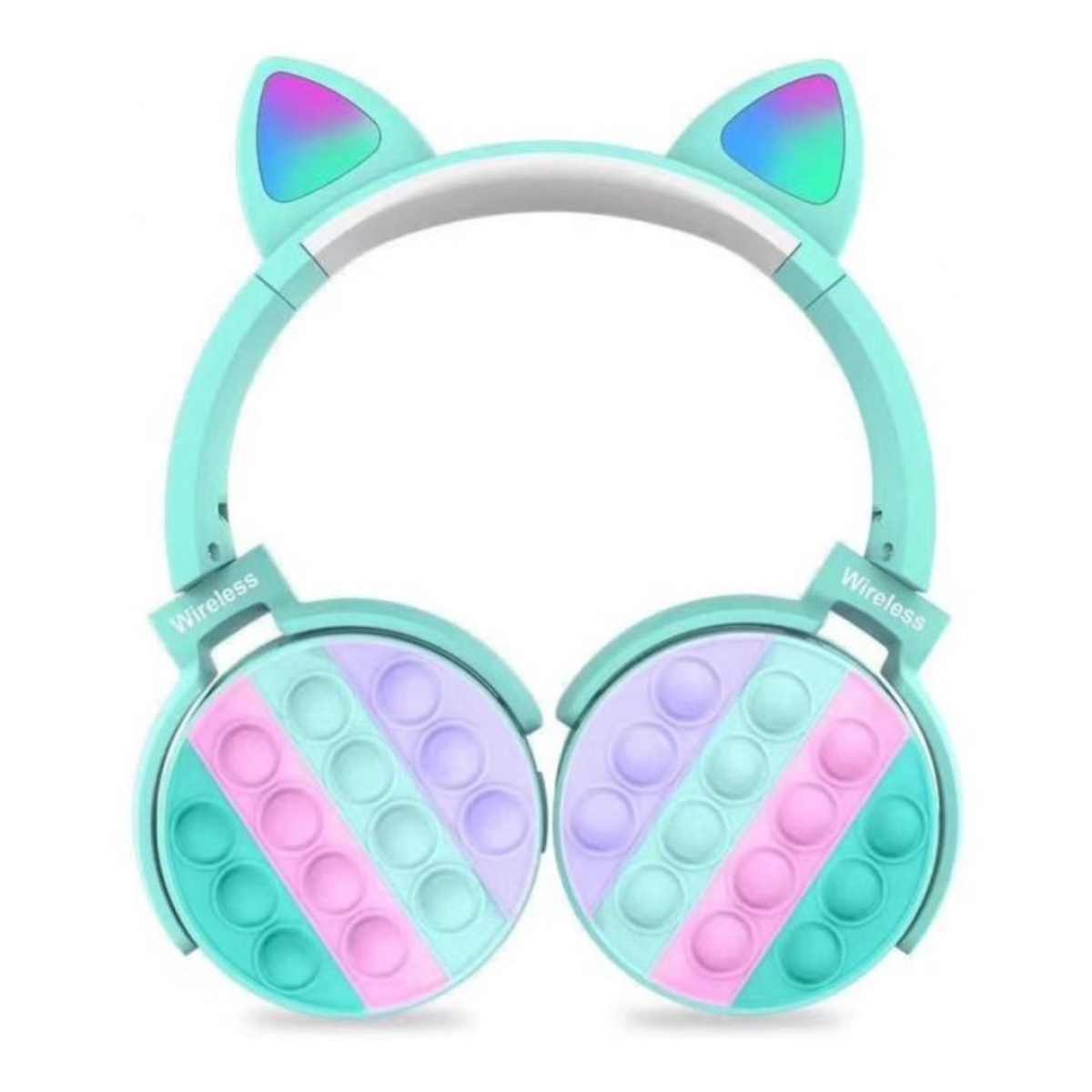 Auriculares Pop It Con Orejas Y Luces Divertidos Bluetooth - Imagen 1