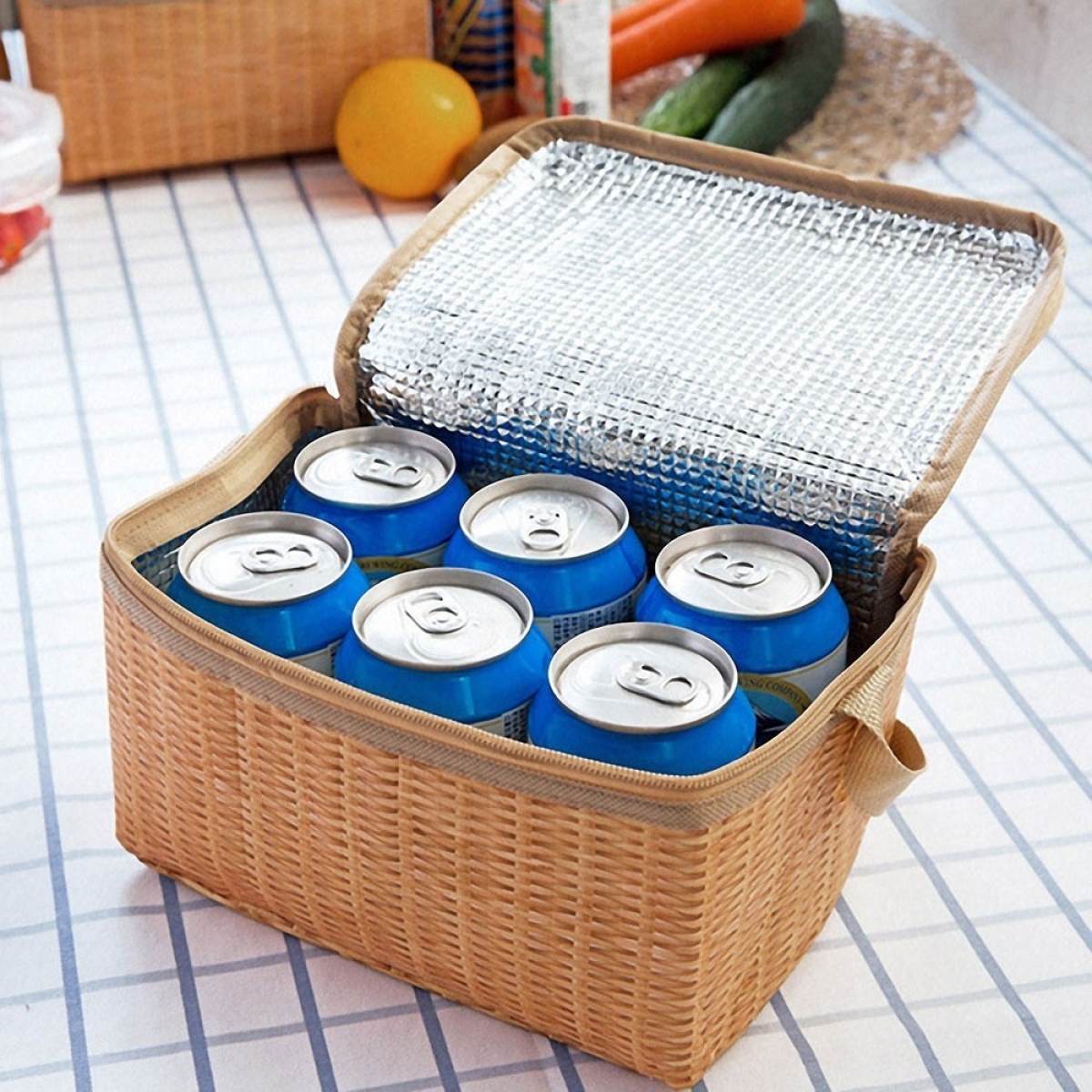 Bolsa Conservadora Lunchera Picnic Con Recubrimiento Interno - Imagen 6