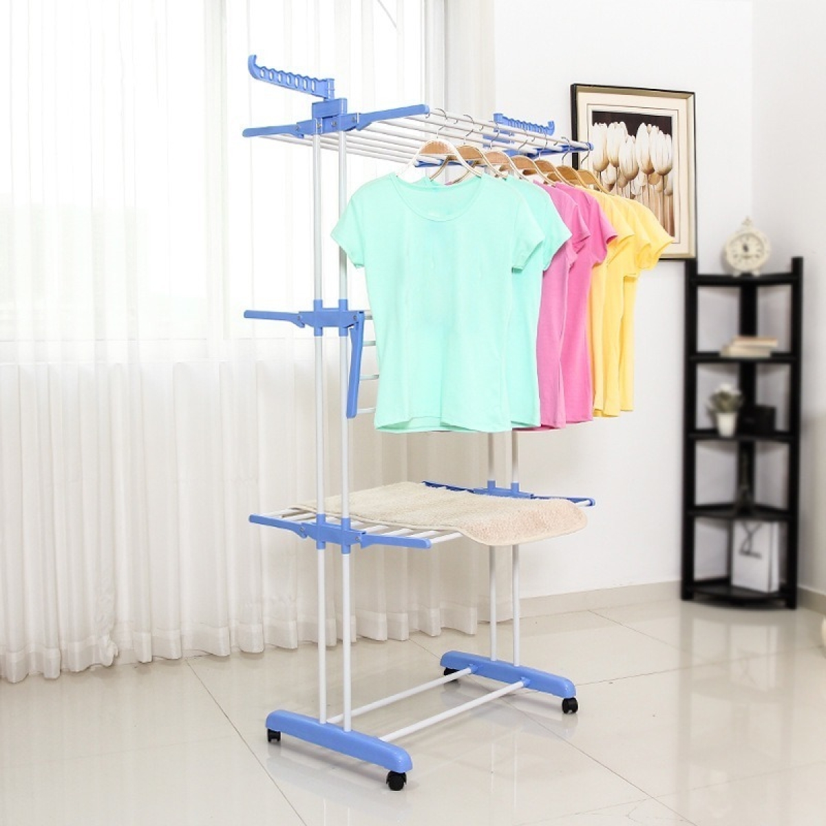 Estante De Secado Plegable Colgador De Ropa Almacenamiento - Imagen 3