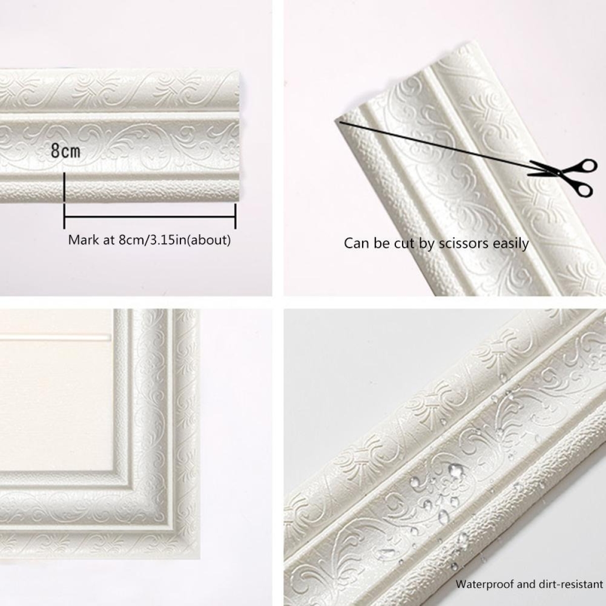 Zocalo Guarda De Espuma 3d Adhesiva Para Pared Decoracion - Imagen 4