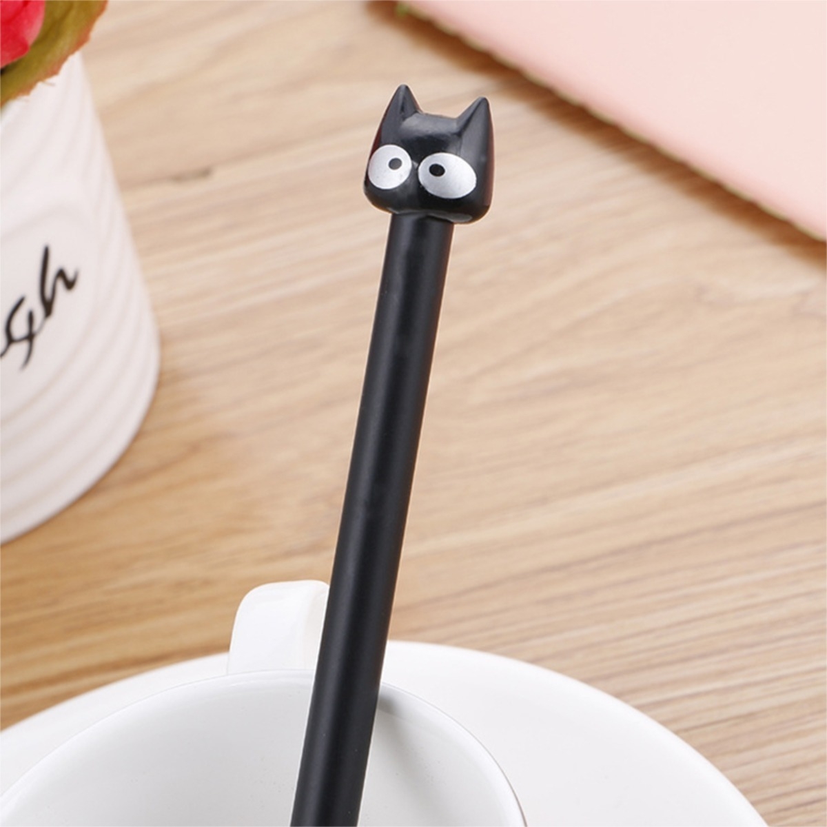 Lapicera Boligrafo Divertida Escolar Liceal Gato Negro - Imagen 2