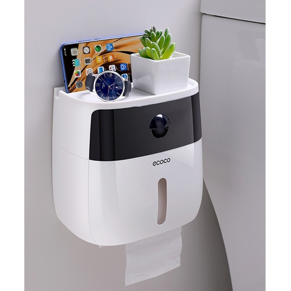 Dispensador De Papel Higienico Con Cajon Baño - Imagen 11