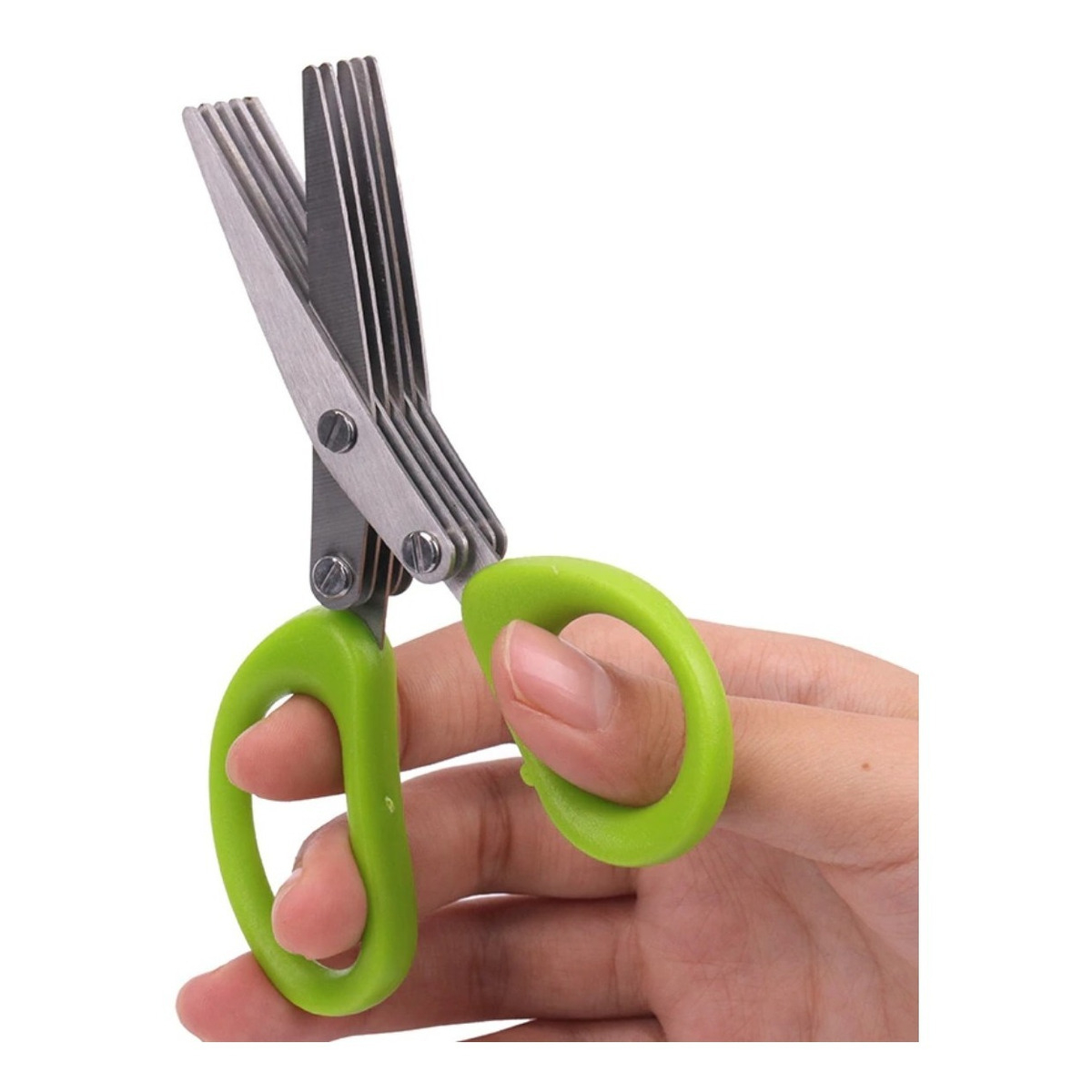 Tijera De 5 Cortes Ideal Cocina Manualidades Hierbas Flecos - Imagen 2