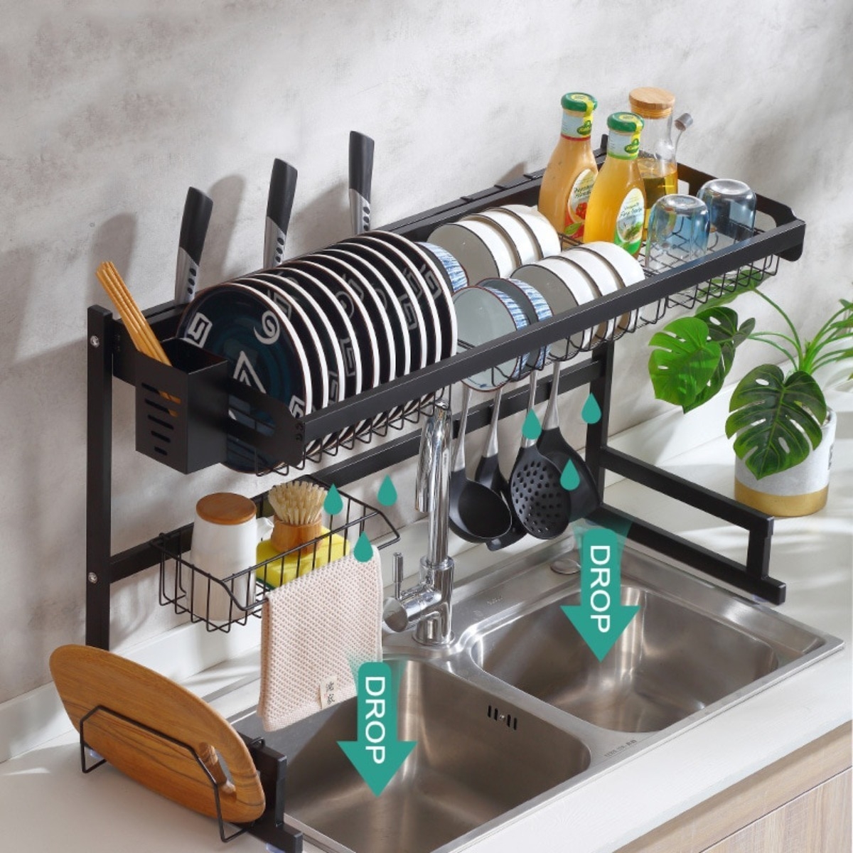 Escurridor De Platos Vasos Cubiertos Copas Premium 85cms - Imagen 2