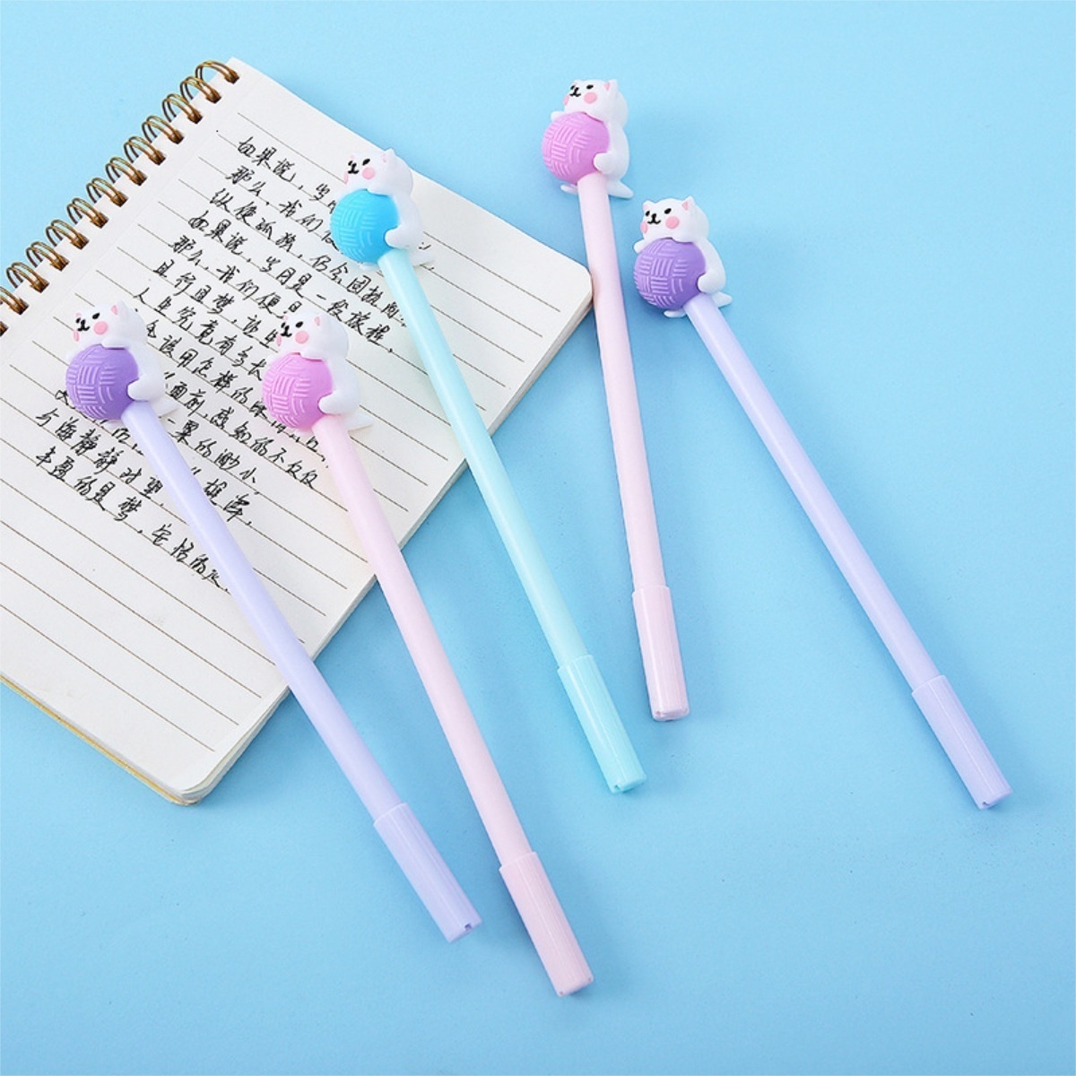 Lapicera Boligrafo Divertida Escolar Liceal Kawaii Gato Bola - Imagen 12