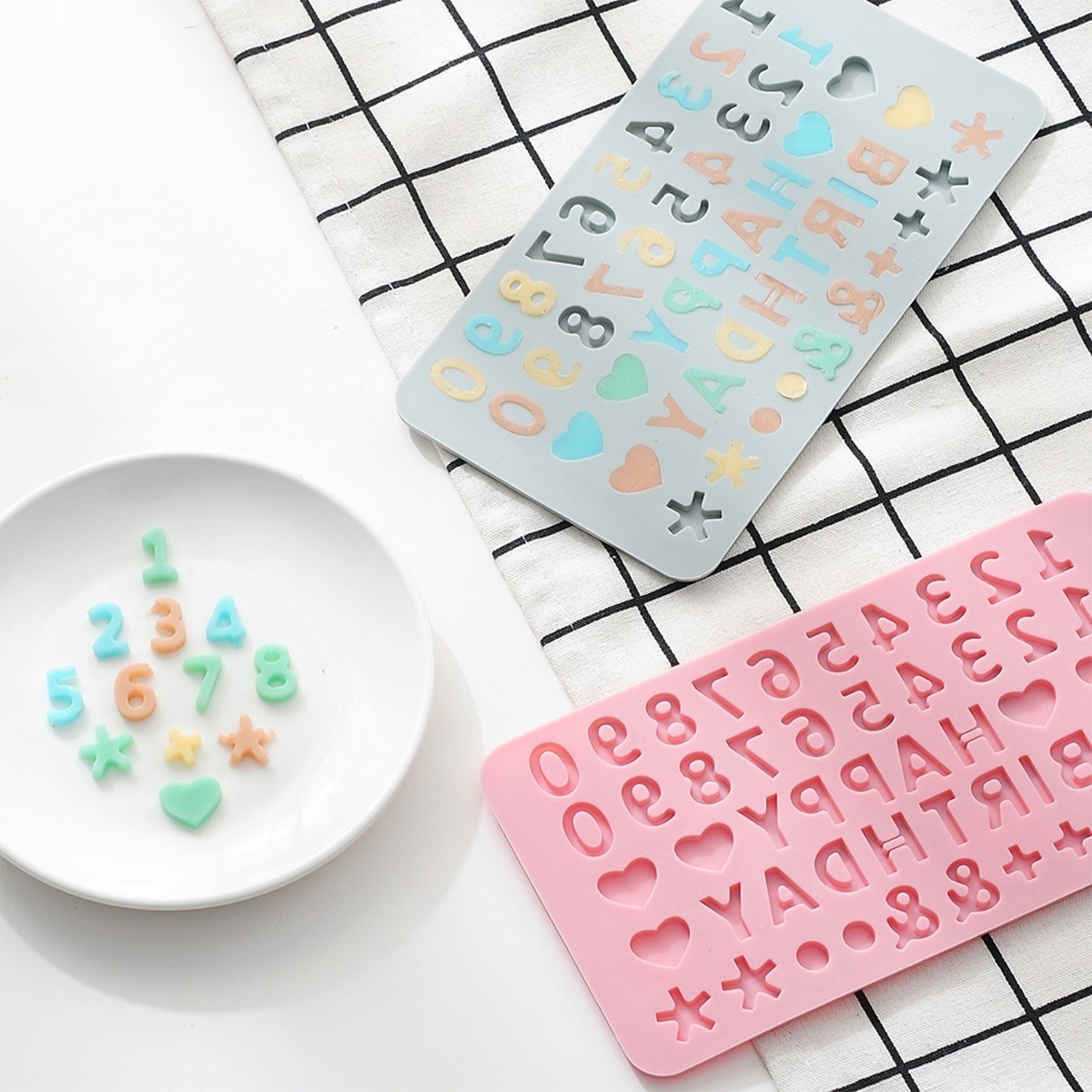 Molde De Silicona Numeros + Happy Birthday Decoracion Tortas - Imagen 4