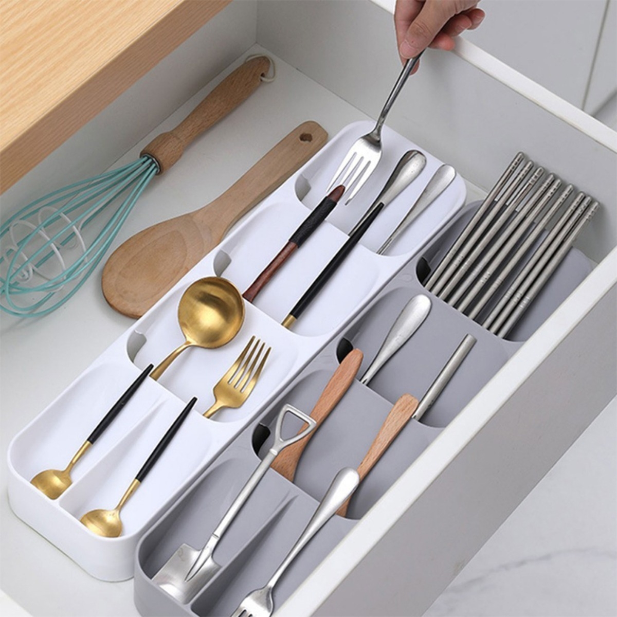 Organizador Cubiertos Cubiertero Para Cajon Cocina Excelente - Imagen 2