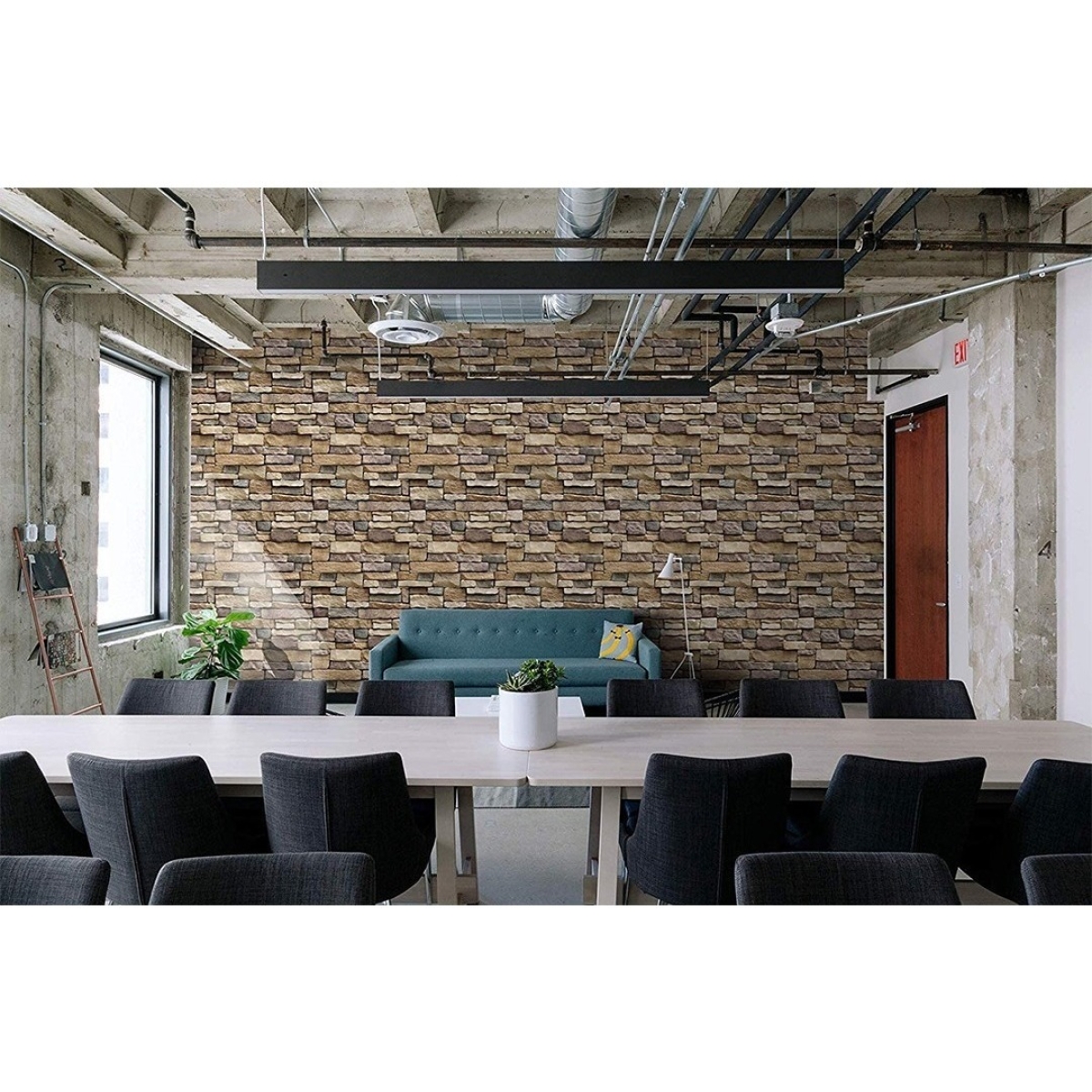 Papel Adhesivo Tapiz Pared Piedra 3d Decoración Rollo 10 Mts - Imagen 5