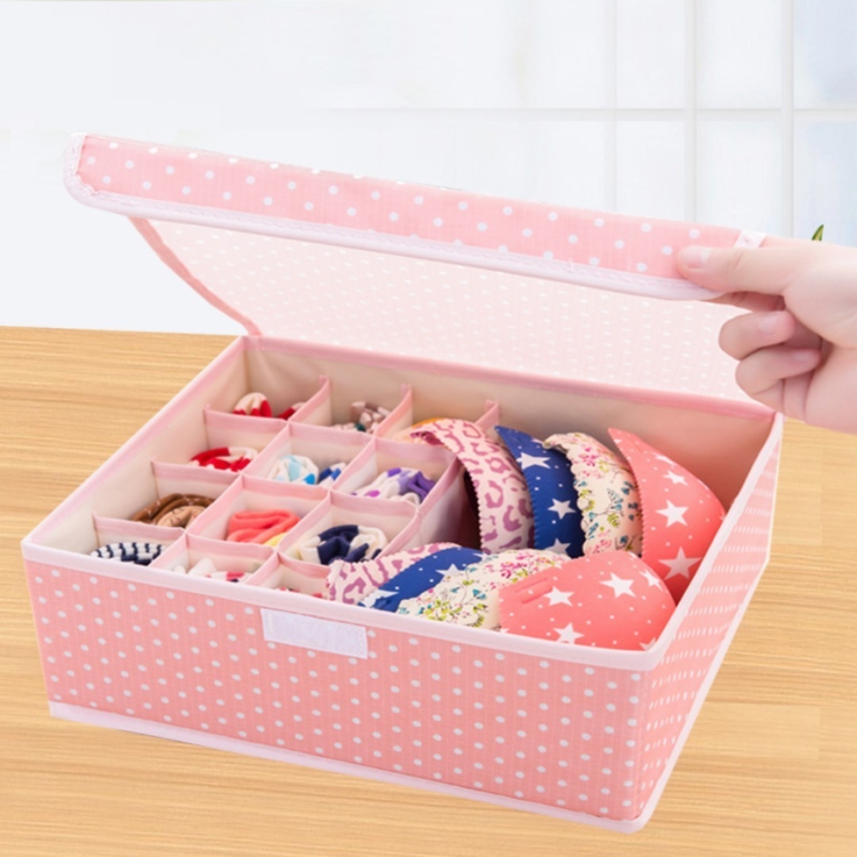 Caja De Almacenamiento Con Tapa Ropa Interior Organizador - Imagen 6
