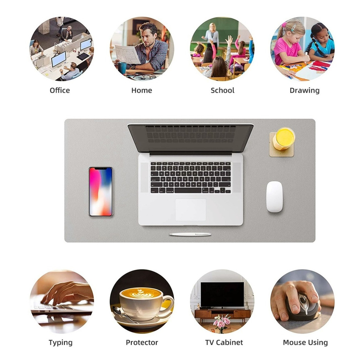 Mouse Pad Liso Cuero Pu 45cm X 90cm X 3mm - Varios Colores - Imagen 5