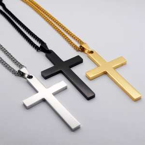 Collar Cadenita Cruz Unisex Varios Colores Metal, foto 13