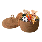 Set X3 Cestos Decorativos Para Organizar Con Tapa Iluminaras - Imagen 8