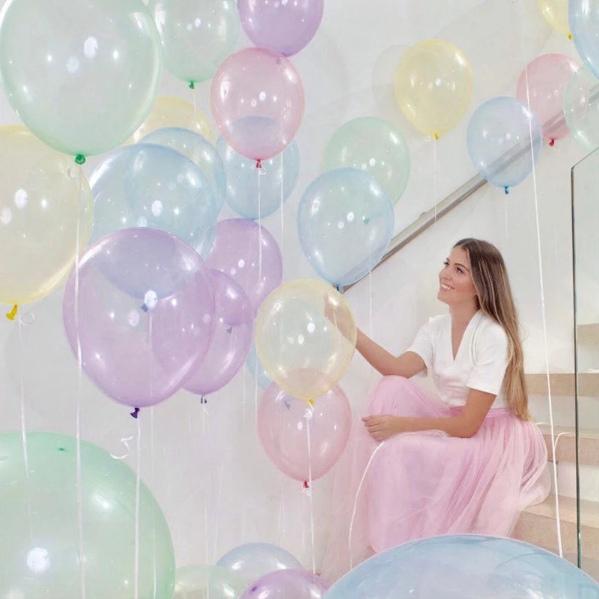 Pack X 100 Globos Semitransparente Fiestas Celebraciones - Imagen 4