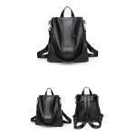 Mochila Simil Cuero Marrón Y Negro - Imagen 10