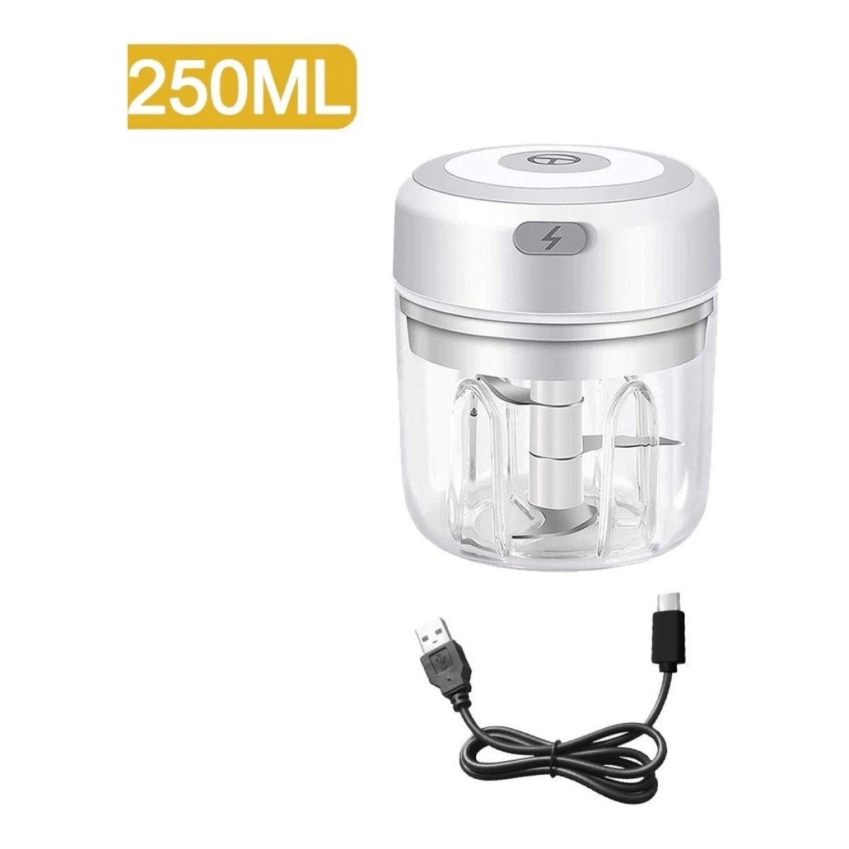 Cortador Triturador Eléctrico Ajo Verduras Recargable 250 Ml - Imagen 7
