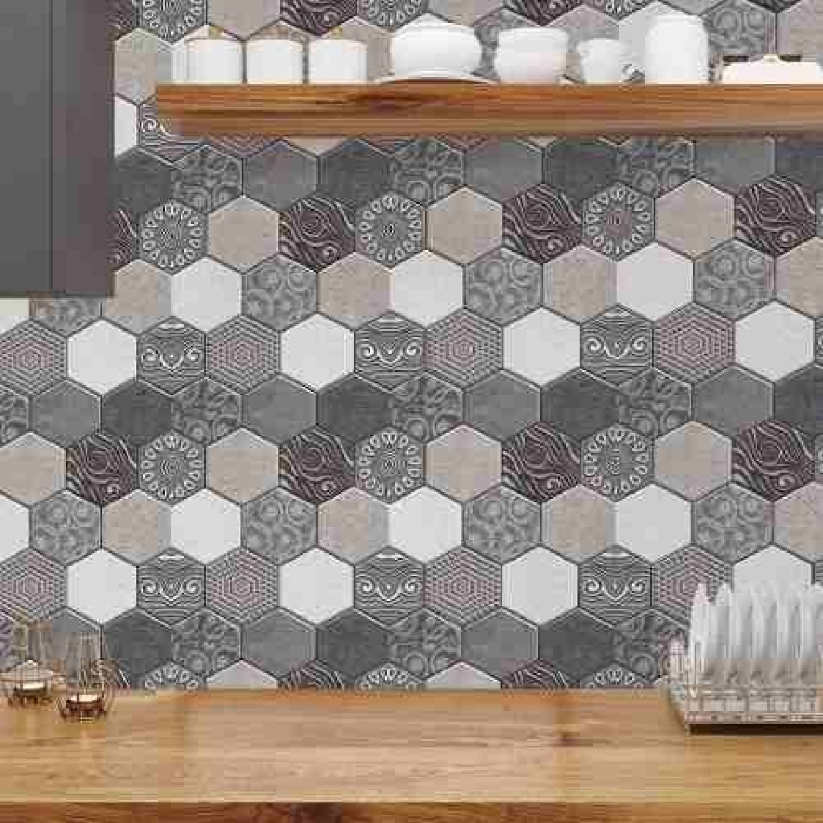 Revestimientos Adhesivo Panel 3d Azulejo Gris 30x30cm A3 - Imagen 5