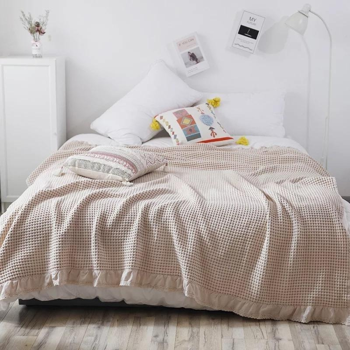 Cubrecama Manta Terminacion Feston 150x230 Pie De Cama - Imagen 8