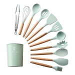 Juego 11 Piezas Utensilios Silicona + Soporte Cocina
