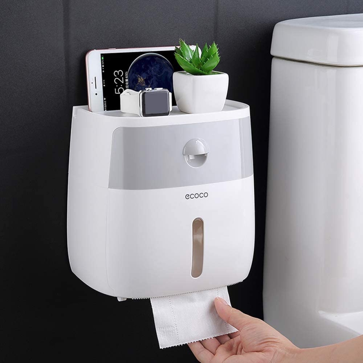 Dispensador De Papel Higienico Con Cajon Baño - Imagen 2